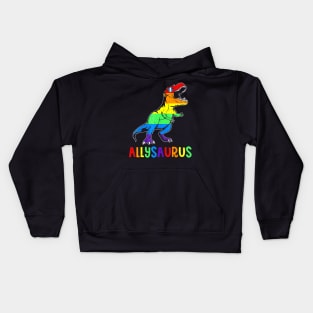 Lgbt Dinosaur Rainbow Flag Ally Lgbt Pride Kids Hoodie